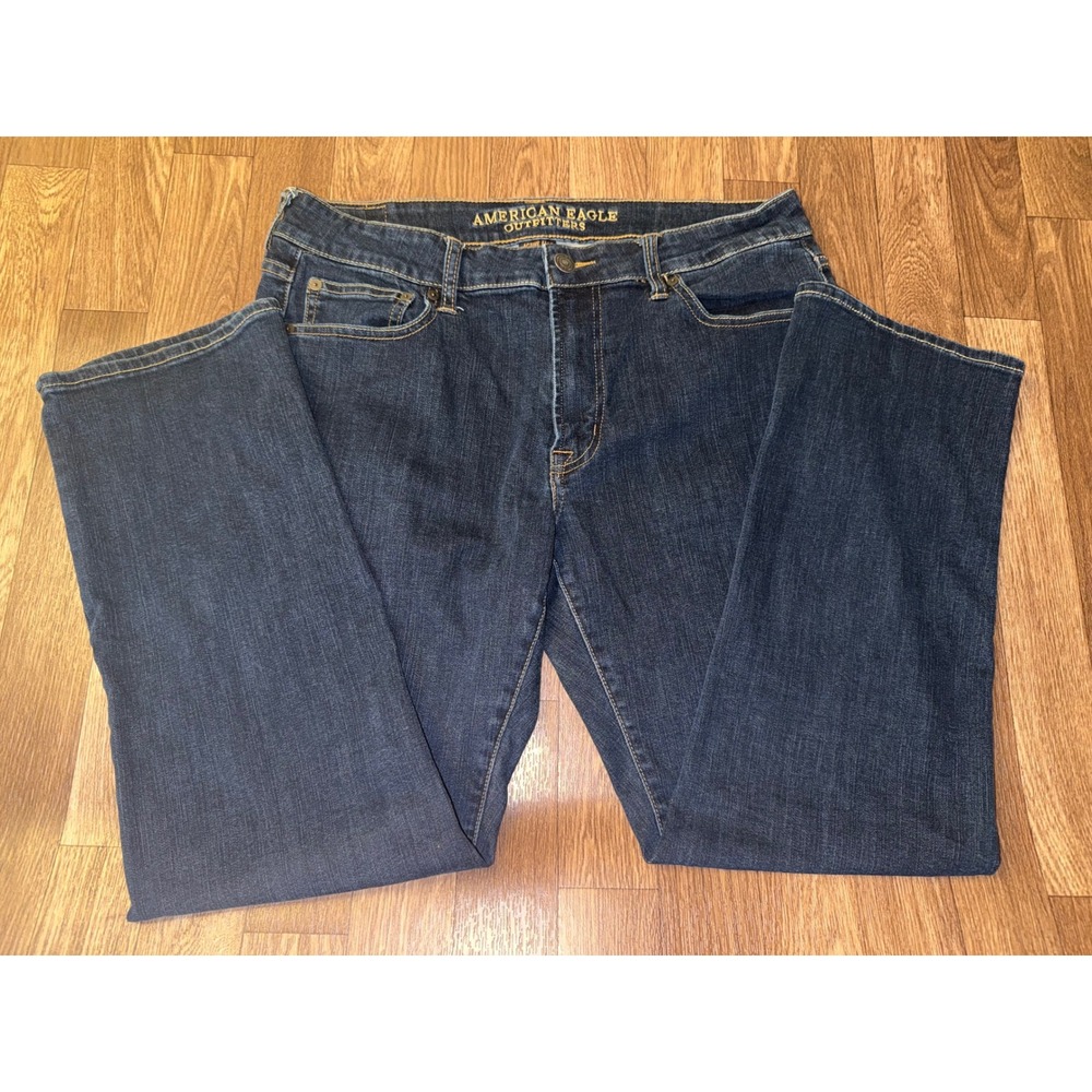 American Eagle Outfitters Active Flex Straight Leg Jeans Dark Wash 33x30 Mens